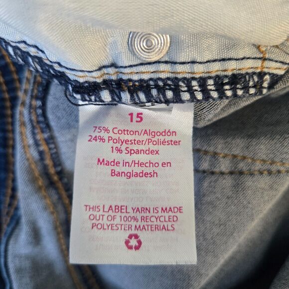 No Boundaries High-Rise Denim Shorts Size 15 | Triple Button | Cuffed Hem - Picture 12 of 14